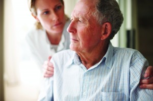 Elderly Senior Home Care Concerned Man